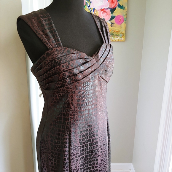 Madison Faux Crocodile Cocktail Dress Size 10 - Picture 2 of 10